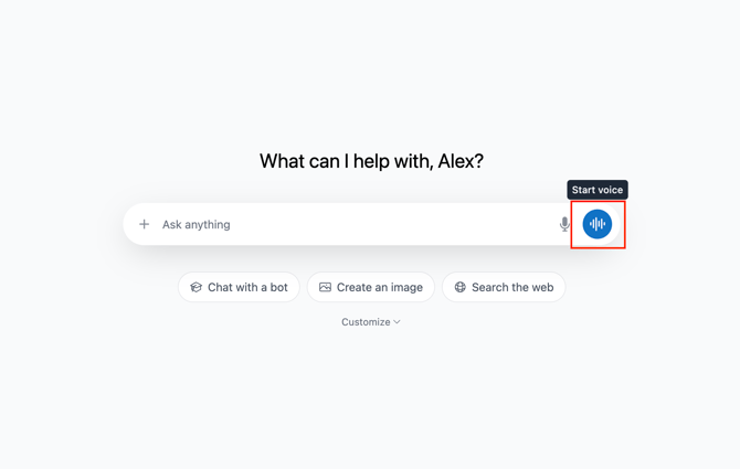 QuadC AI - Voice Mode - Start Chat