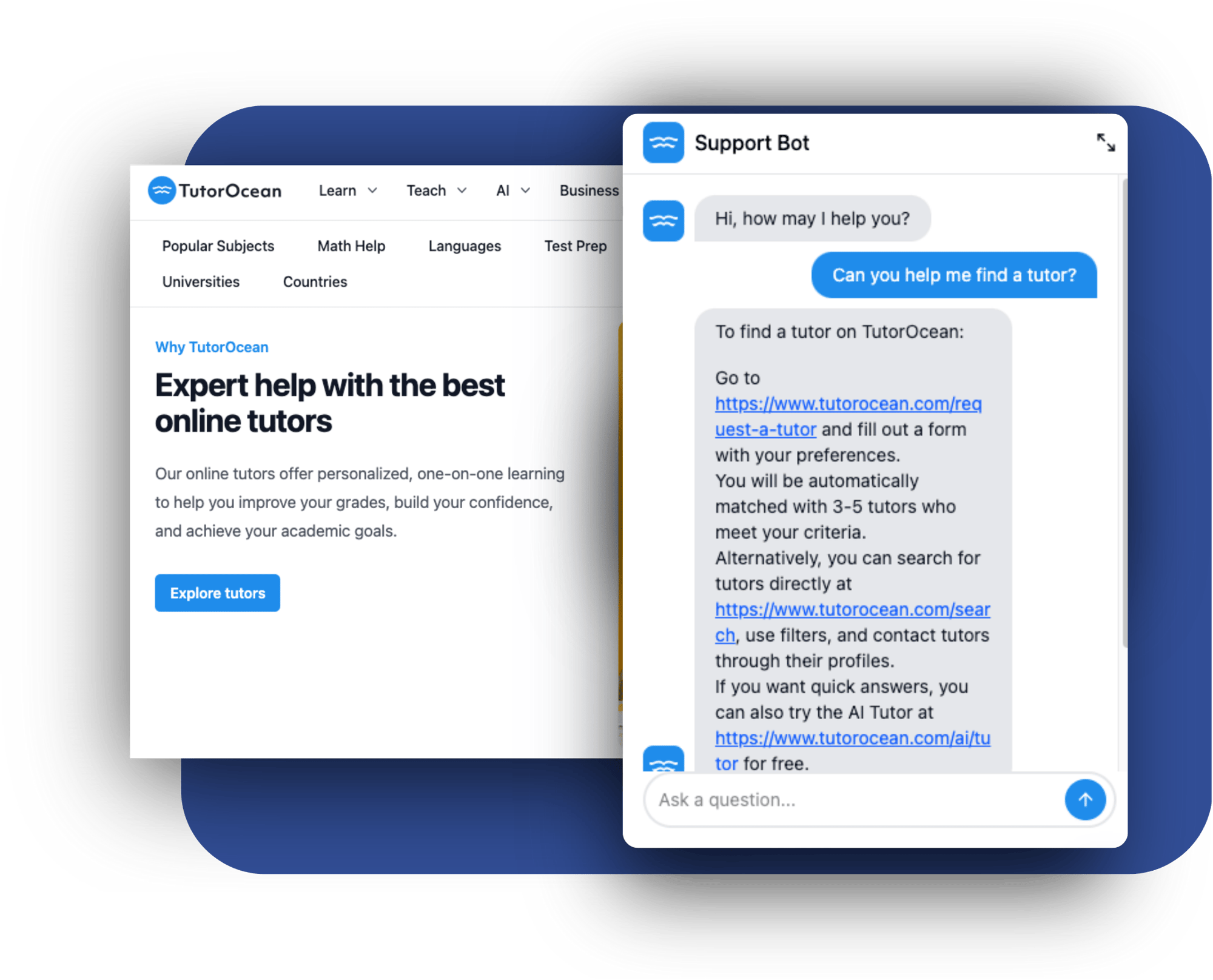embeddable ai bots on third party website hero