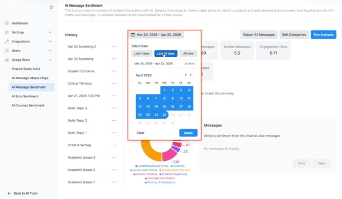 select analysis period