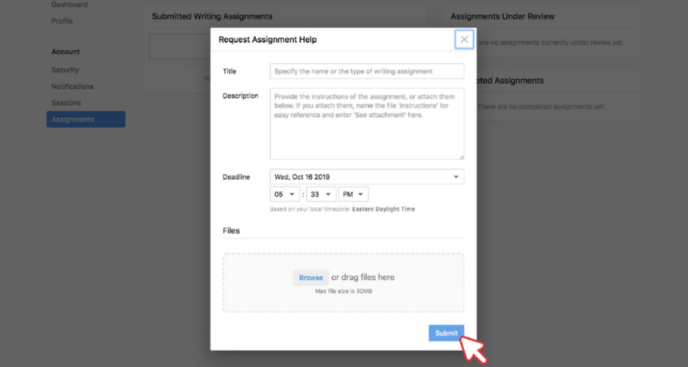 request assignment help form