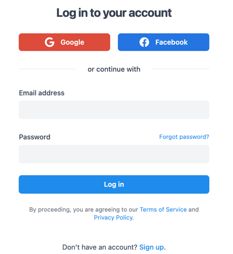 login page