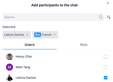 select users to add to the chat