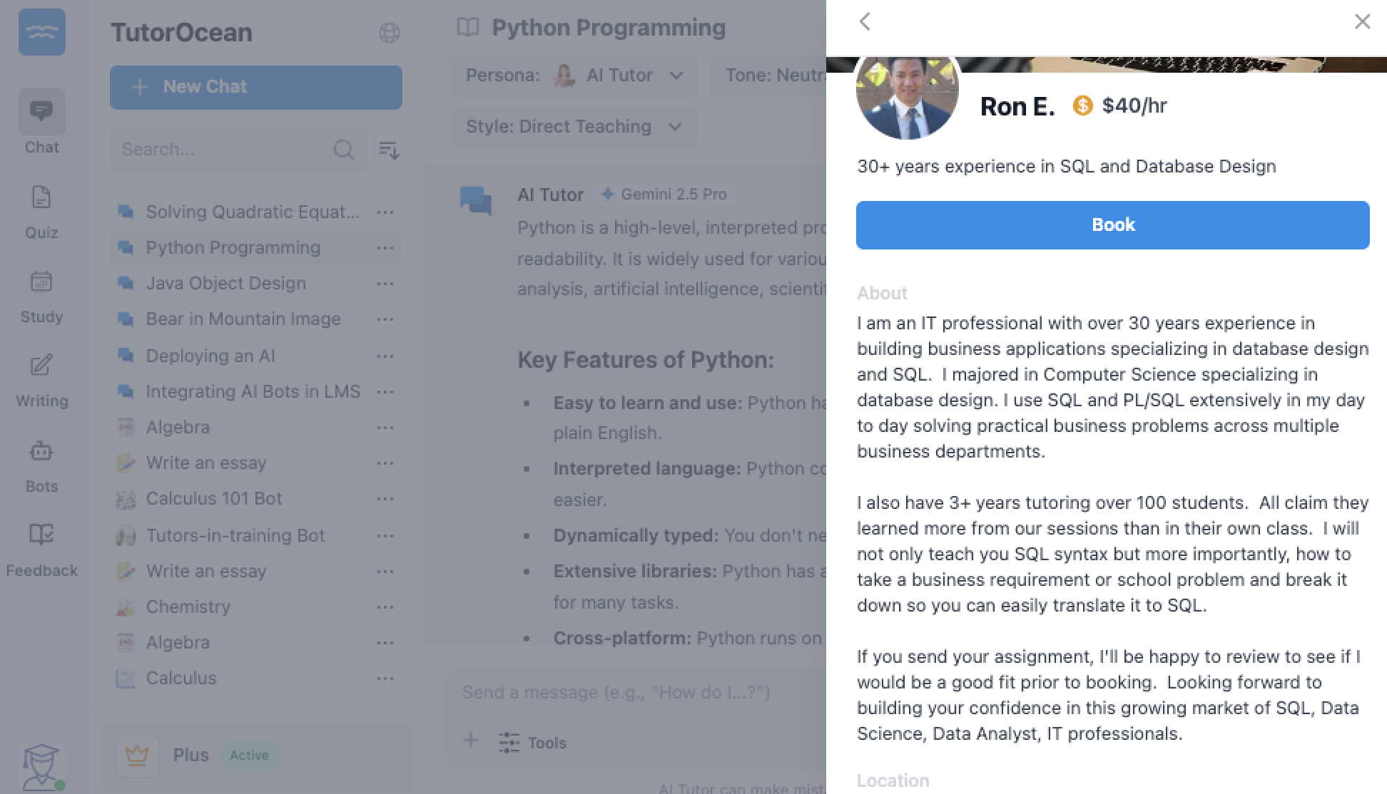 compare tutor options