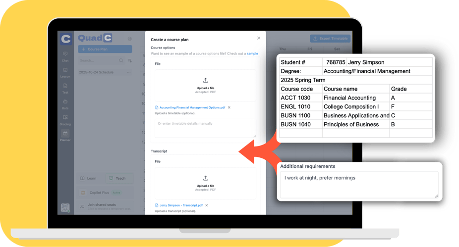 input transcript and personal preferences input transcript and personal preferences