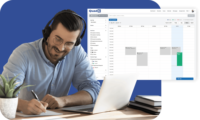 schedule and classroom for higher education